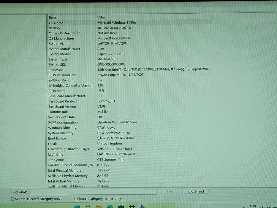 Laptop Acer Aspire Go 15 AG15-71P