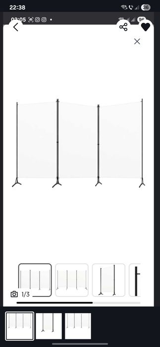 Paravan din 3 panouri