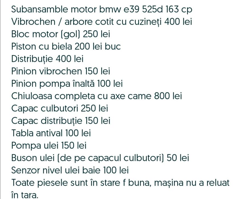 Chiuloasa completa bmw e39 2.5d 525D