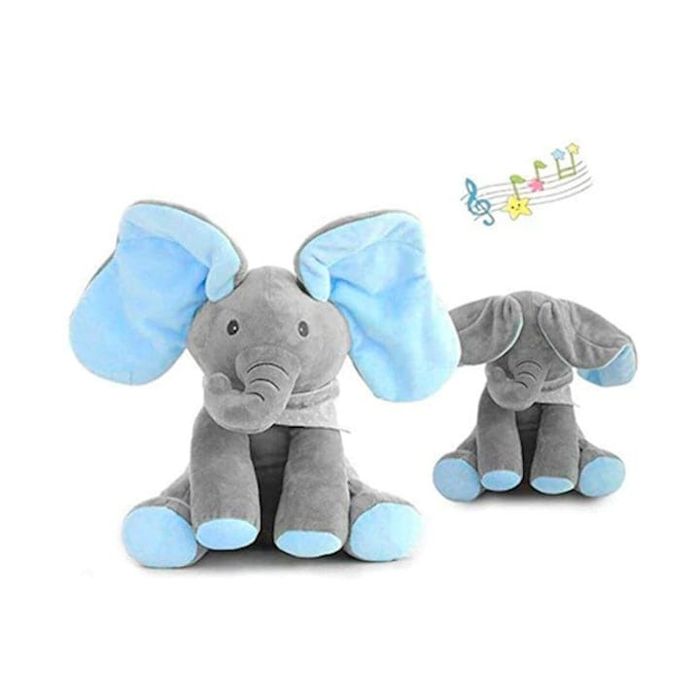 Jucarie Elefant Cucu-Bau, , canta si isi acopera capul cu urechile
