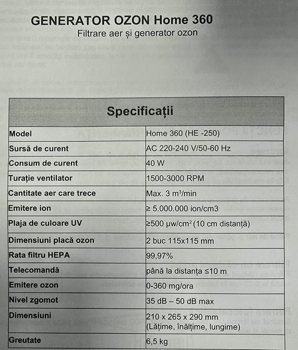 Vand ozonificator Home 360