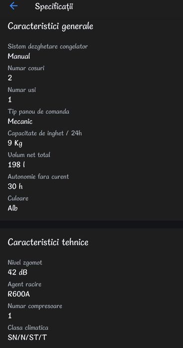 Lada frigorifica Star-Light CFFM-198A+, 198 l, Functie Frigider, Clasa