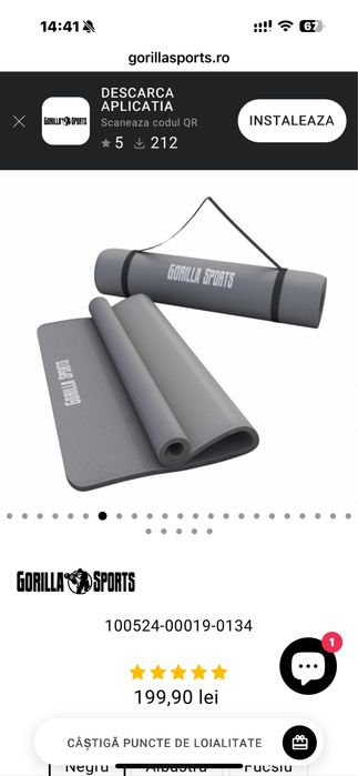 Saltea yoga marimi 60x200 si 100x200 noi Germany spuma de memorie