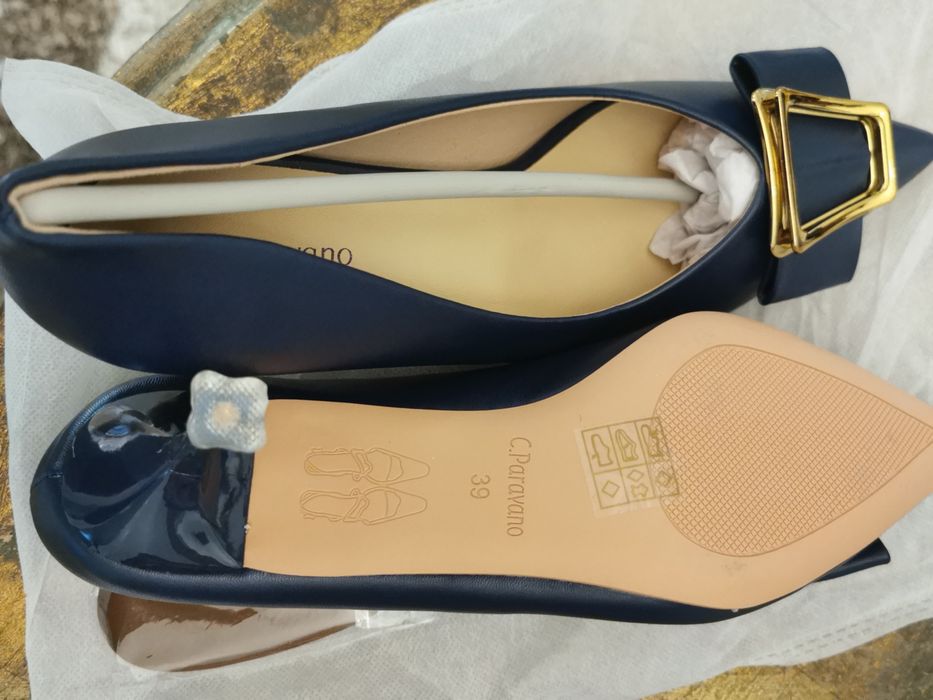 C.Paravano-Pantofi Stiletto, toc 7 cm, catarama trapez