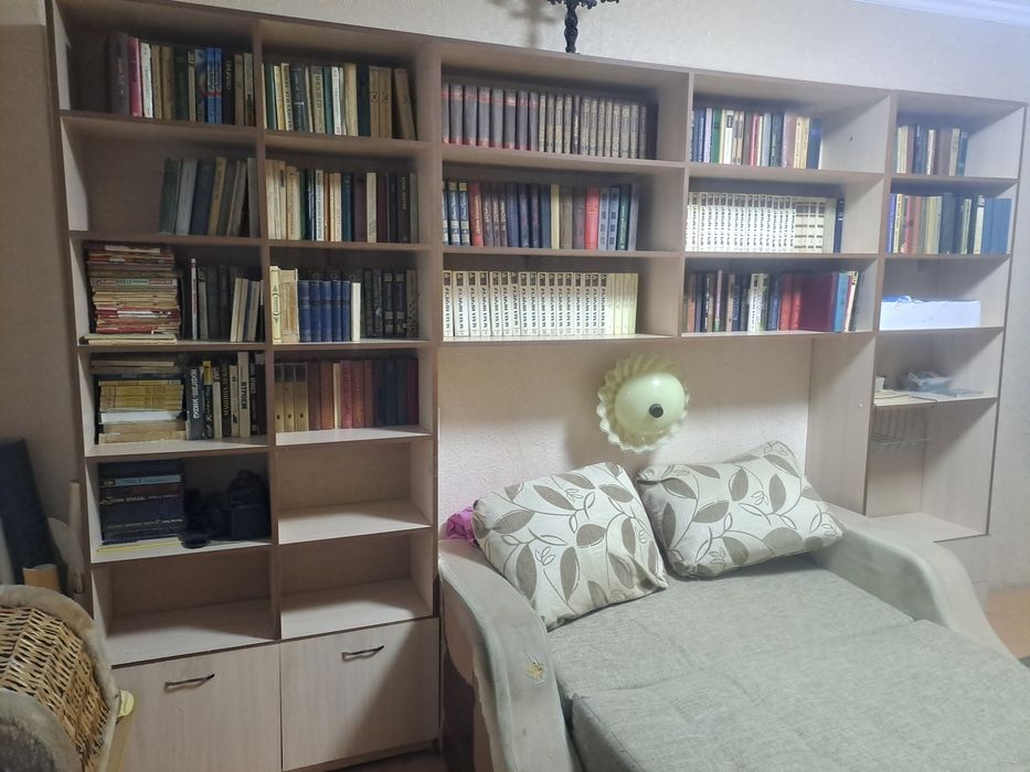 Стенка с книжными полками и шкафчиками