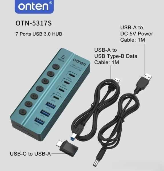 HUB ONTEN OTN-5317S 7-портовый USB 3.0. Есть доставка