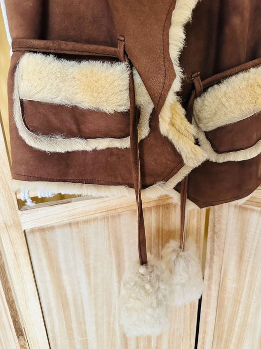 Vesta dama piele & blana miel