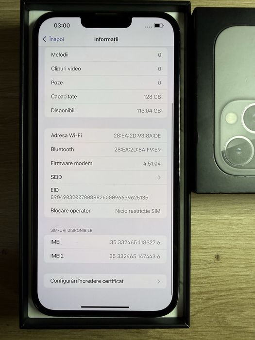 Vand iPhone 13 PRO MAX 128GB
