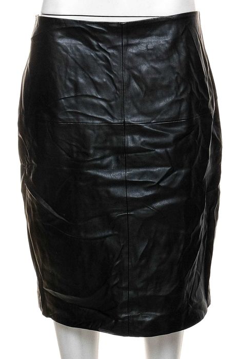 Нова дълга черна кожена пола тип "молив" "MNG Casual", №42, размер L