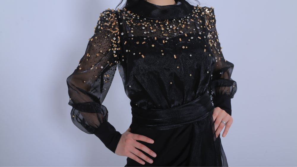 вечернее платье с камнями