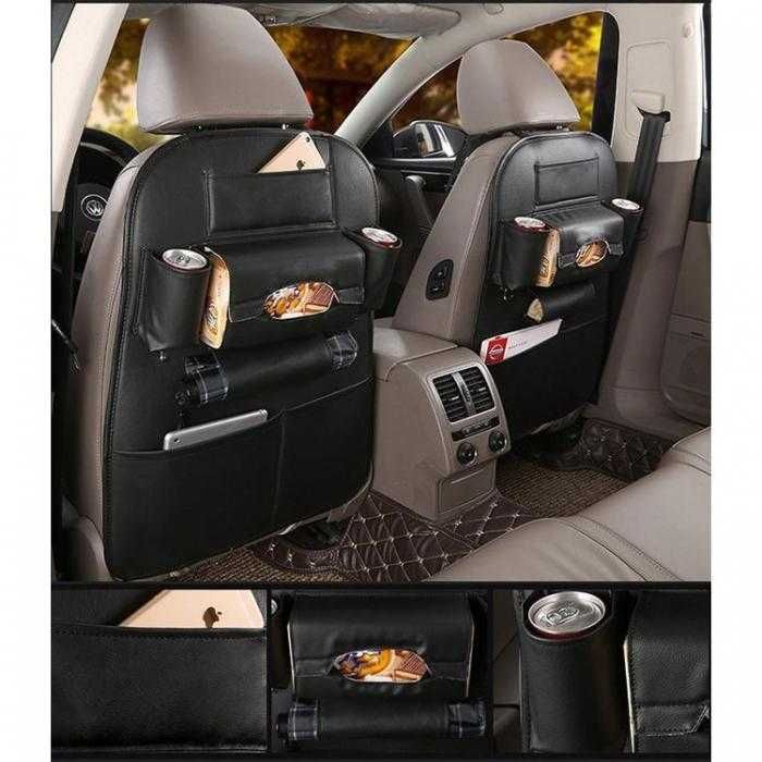 Кожен органайзер за седалка, 7 джоба, еко кожа