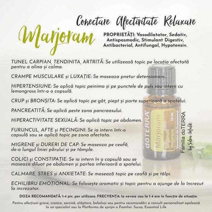 Marjoram Ulei Esential de Maghiran DoTerra 15ml Baia Mare • OLX.ro