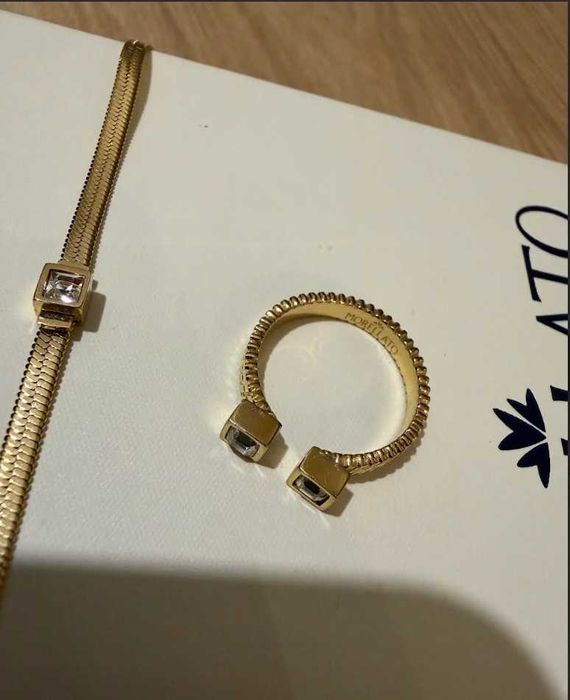 Пръстен и гривна Morellato (стомана със златно PVD покритие)