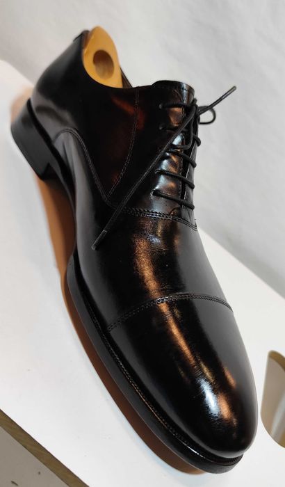 Pantofi oxford 44 44.5 de lux Scarosso lucrati manual piele naturala