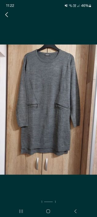 Rochie gri din tricot, noua