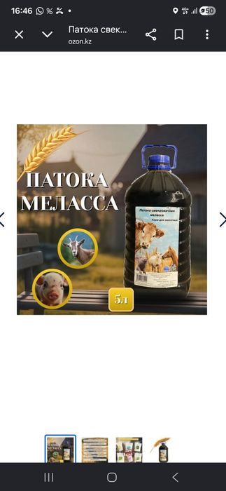 Патока меласса кормовая для коров лошадей рыбалки прикормка