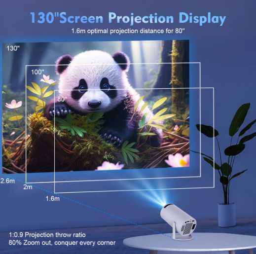 Videoproiector Magcubic, 4K Ultra HD, 130 inch, Magazin Play NOU