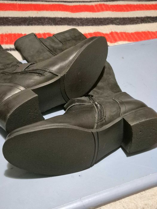 Cizme inalte piele naturala, imblanite, dama, 39, practic noi