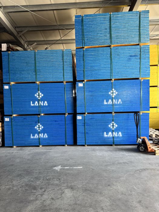 Panouri de cofraj LANA IRU PU cant albastru poliuretan - Placa galbena
