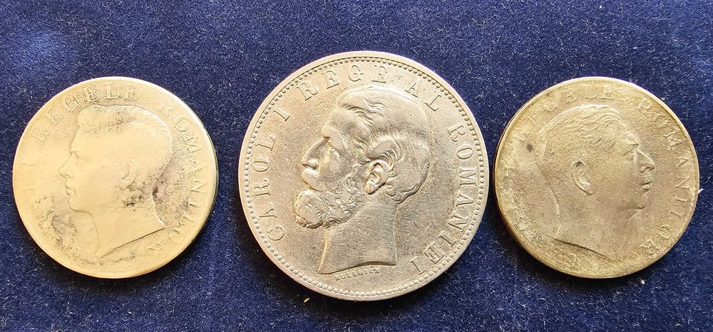 5 lei 1883 cu pătrat la coroana și Bayern Madonnentaler 1865