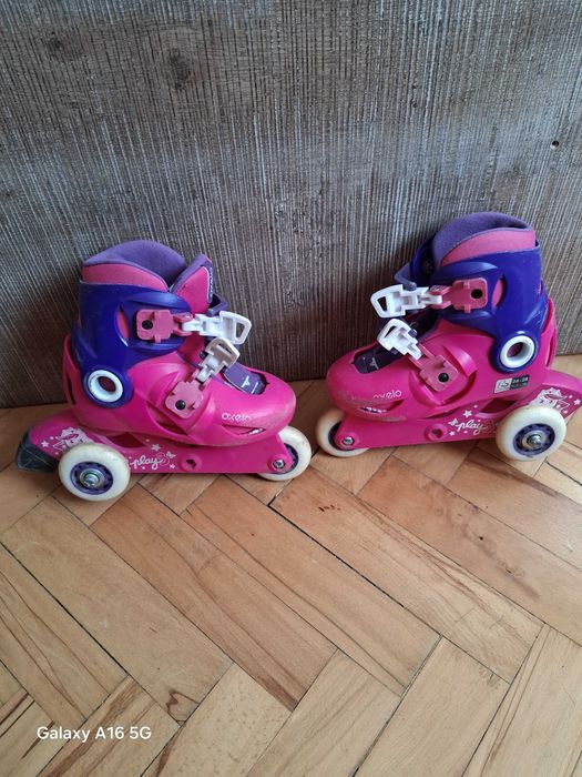 Ролери 26- 28 номер, наколенки Oxelo,кънки 34 номери каска