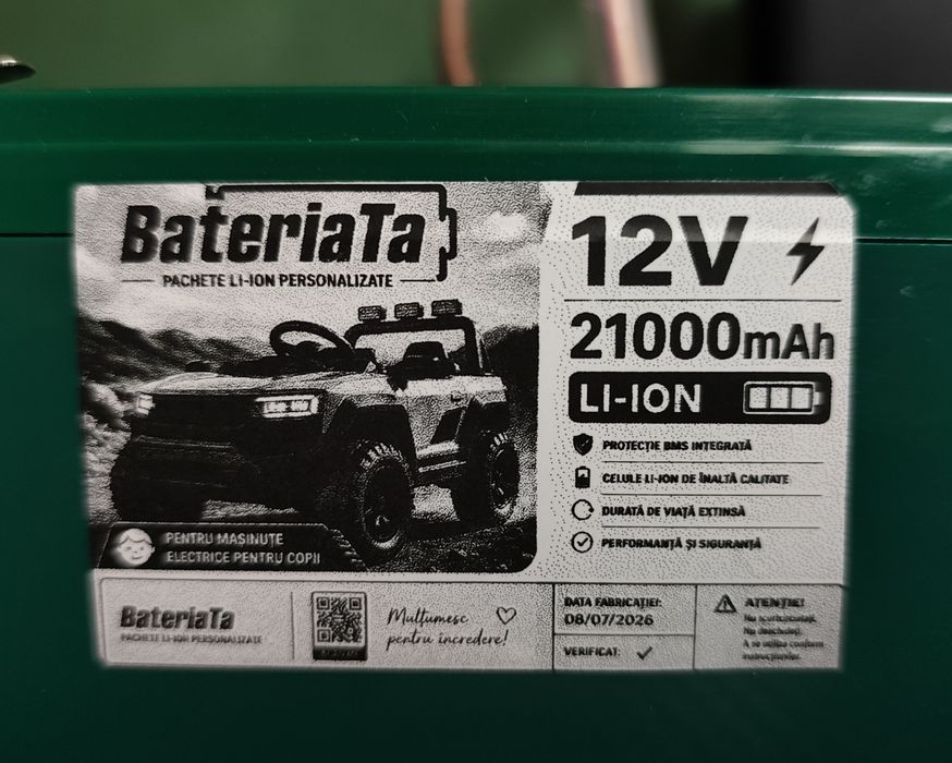 Acumulator/Baterie mașinuță electrică pentru copii 12v 21000mAh