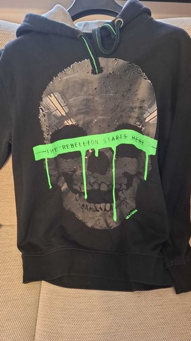 Hoodie L negru gluga