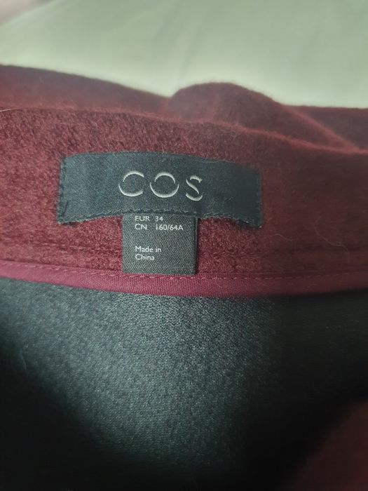 Cos пола ефектна 100%вьлна , бургунд, р34-36С