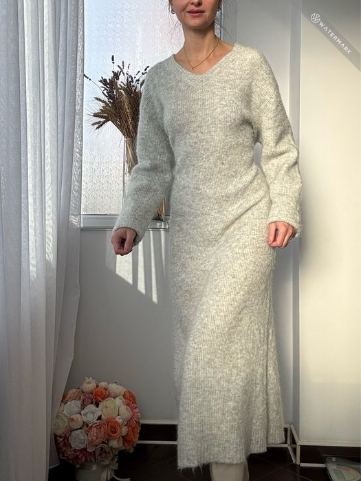 Rochie lunga zara , culoare gri - marimea M - noua cu eticheta