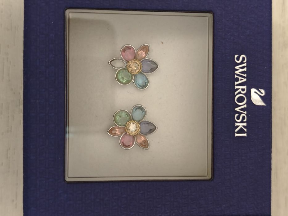 Обеци с цветни кристали Swarovski