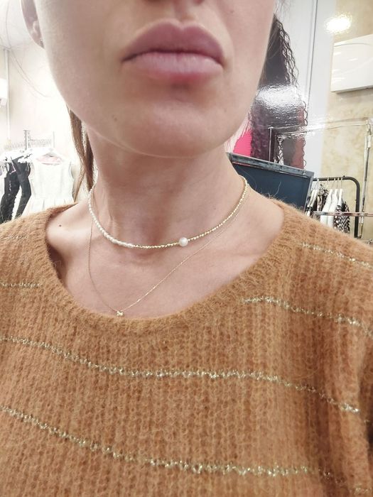 Колиета с перли,еснествени камъни и мъниста ръчна изработка