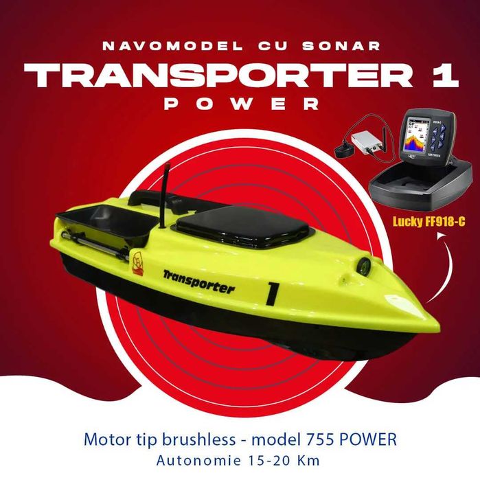 Barcuta plantat cu sonar Lucky FF918C - Transporter 1 Power