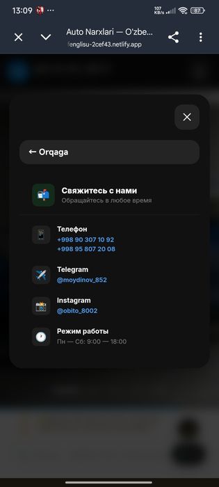 Avtosalon, Mebel va shunga oxshash tovarlar qoyish mumkin website