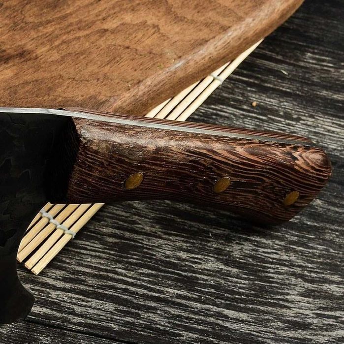 Cutit bucatarie tip satâr B-SQUL 30 cm, lama inox 20 cm, maner lemn, Chef/Japanese Cleaver