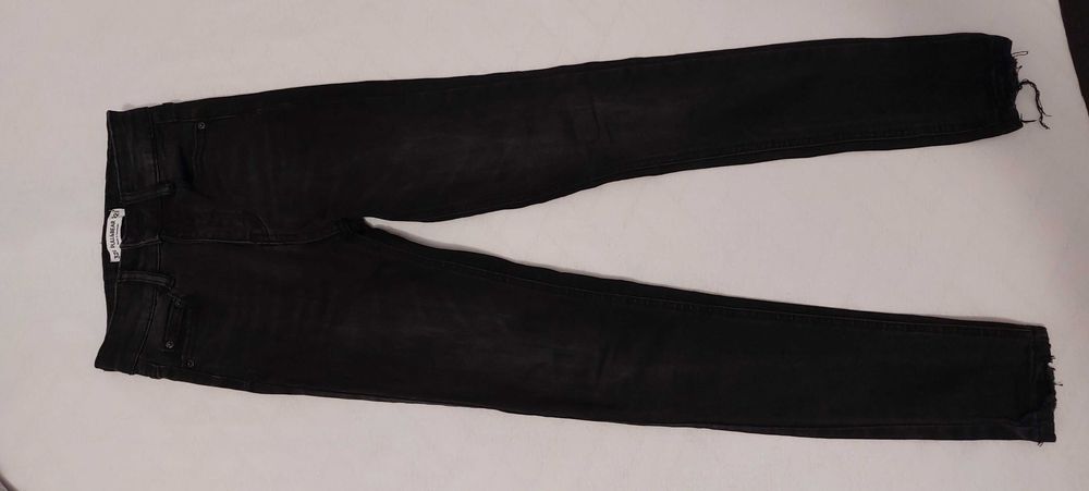 Blugi slim Pull&Bear pentru fete, gri inchis, marimea 32