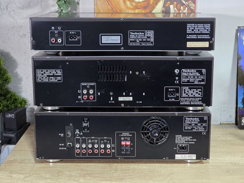 Linie audio TECHNICS receiver sa-ex100,dublu deck RS-TR373M2,cd-player