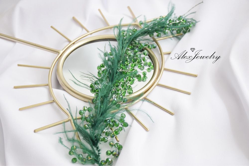 Сватбени бижута - бижута за коса, обеци с кристали