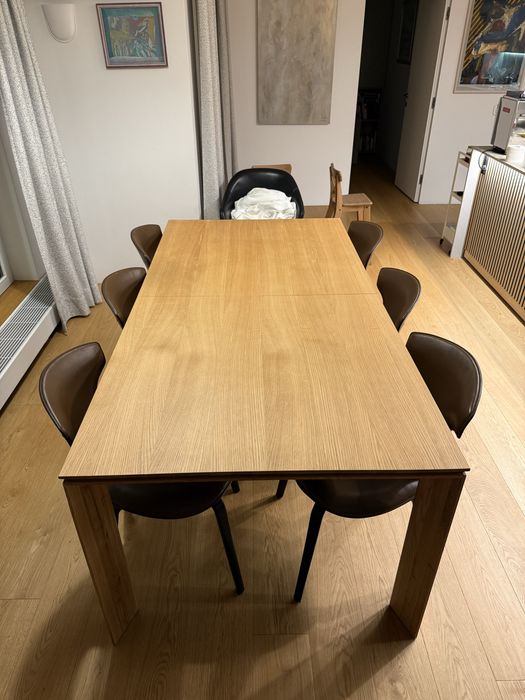 Маса разтегателна  естествен дъб 200/100 : 290/100