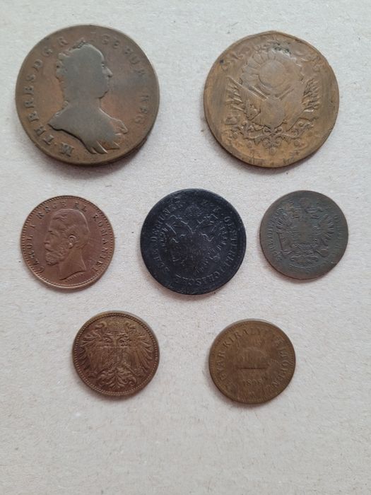 Lot 7 monede vechi cupru