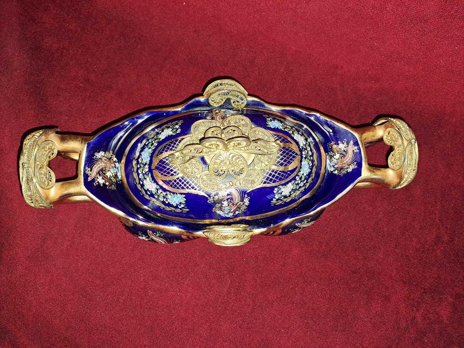 supiera centru de masa fructiera portelan manere bronz