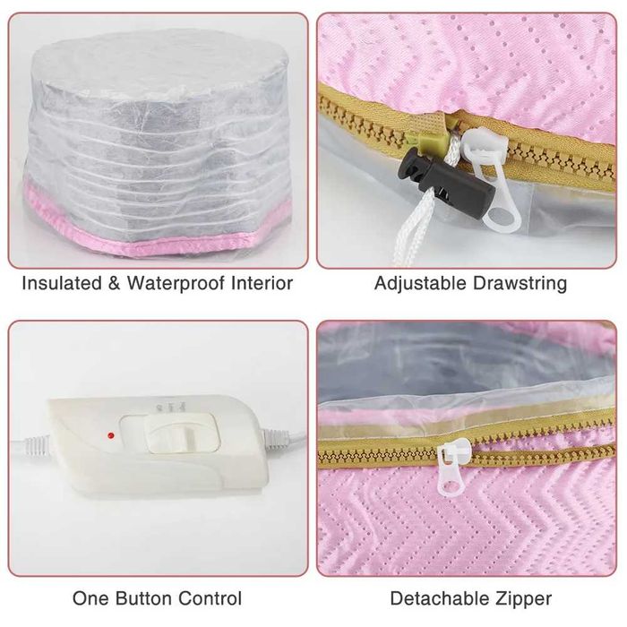 Електрическа шапка за коса, за сушене, маска за коса, подхранване