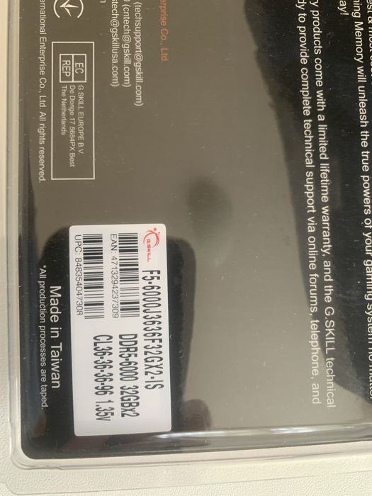 Рам памет DDR 5 64 GB G.SKILL Aegis (2x32GB) 6000MHz в Гаранция