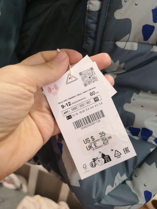 Детско яке Зара размер 9-12 месеца