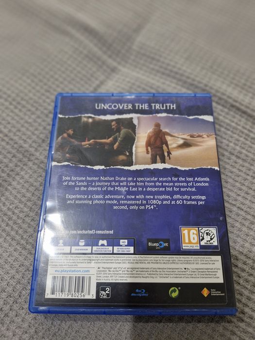 Uncharted 3 Remastered PS4 НОВА, разпечатана
