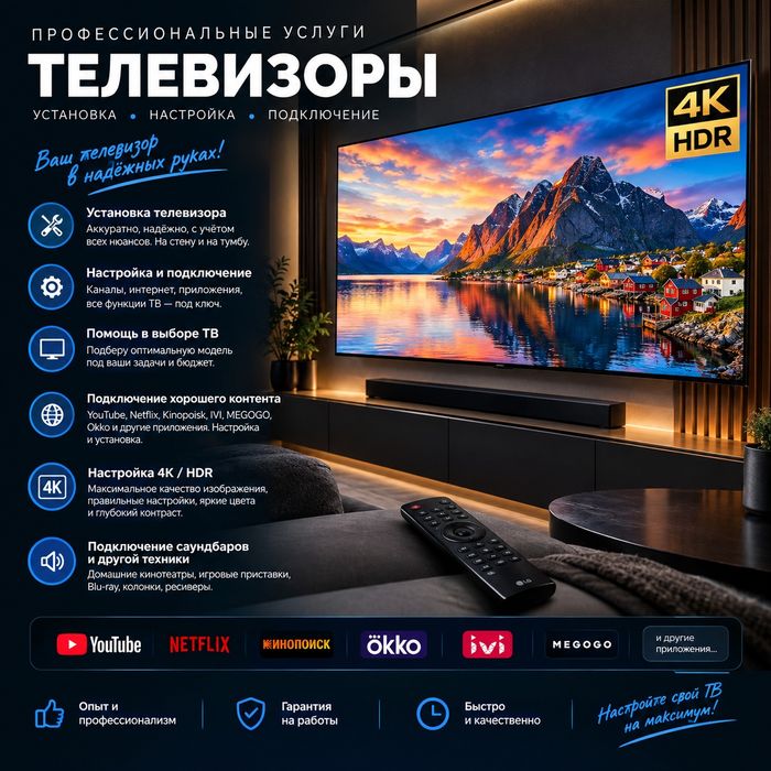 Настройка и подвес телевизора