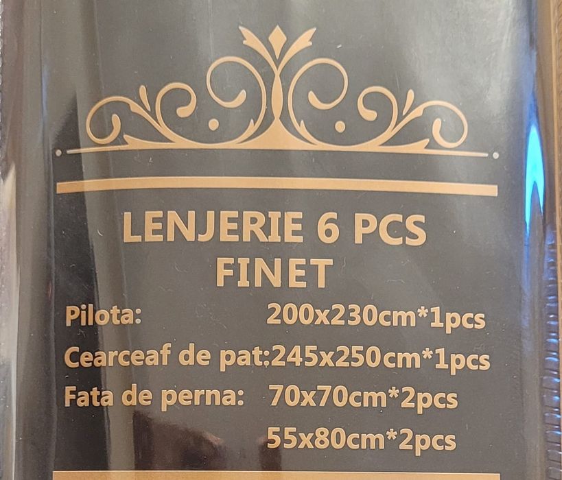 Lenjerie pat dublu, bumbac, finet, 6 piese, Bear albastru