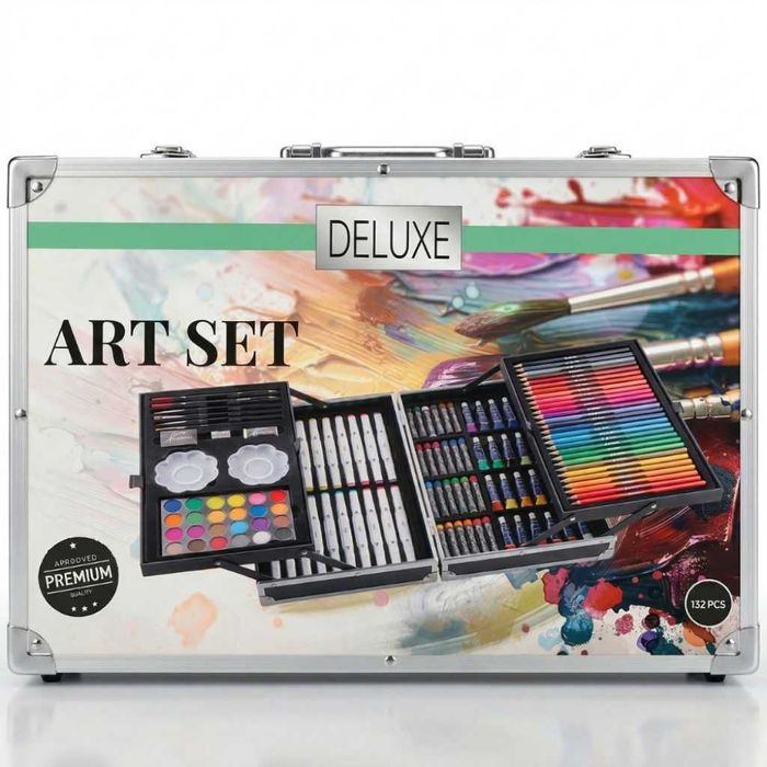 Комплект за рисуване Nassau - 132 части, в метално куфарче