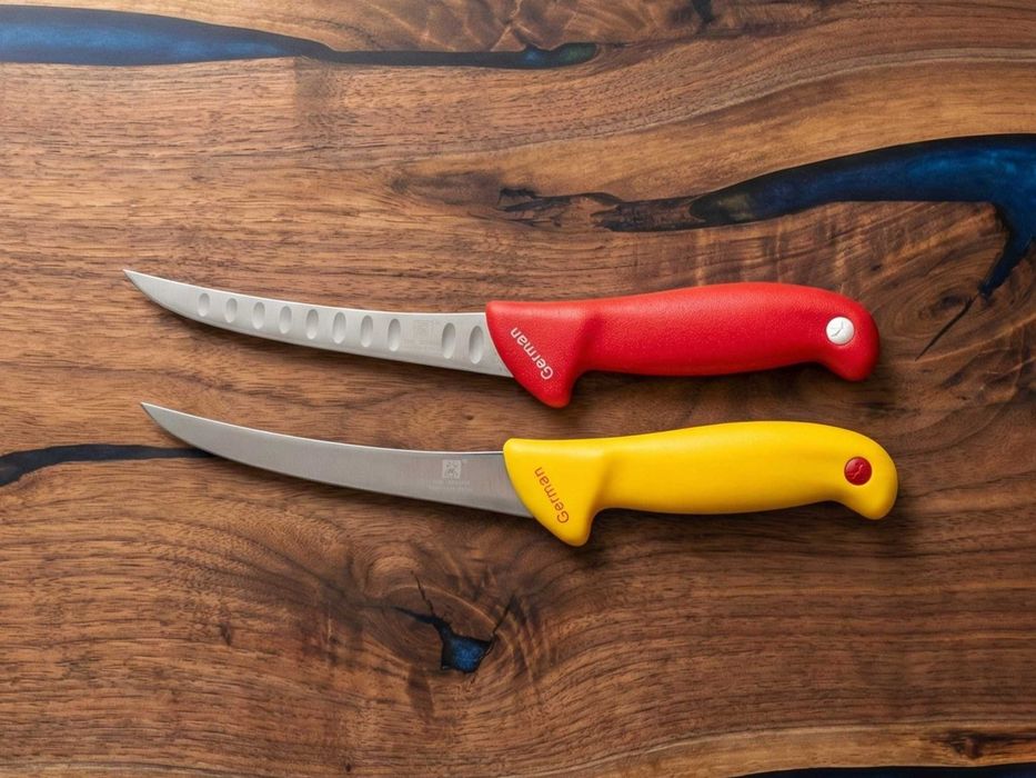 Set 2 Cuțite Profesionale + Satâr Oase Măcelarie Fier Forjat