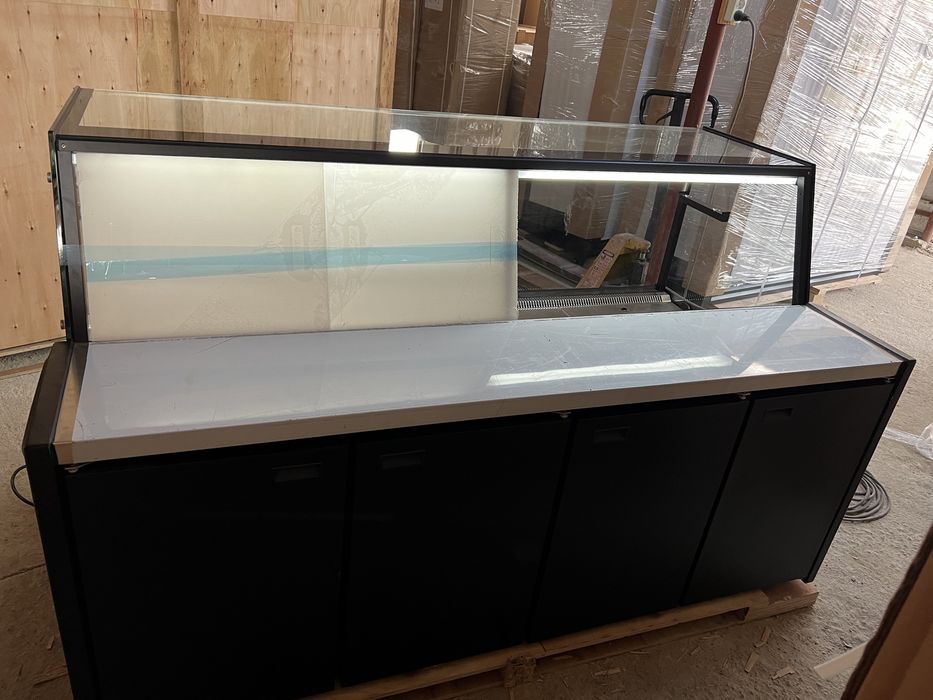 Vitrina frigorifica orizontala MODX250, 250cm, sticla fixa, inox, LED
