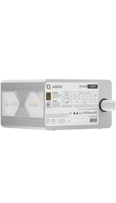 Sursa AQIRYS Pulsar 750W, 80PLUS® Bronze, alb